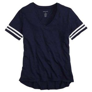 New, w/o tag. Boxercraft Women's Sporty Slub Tee, Navy w/white stripes